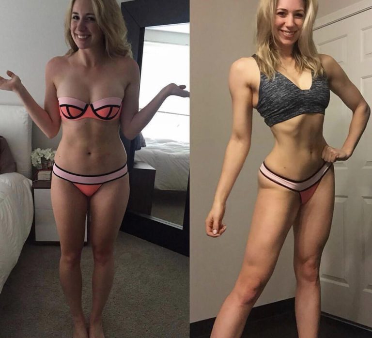 Client transformation before and after fitness journey