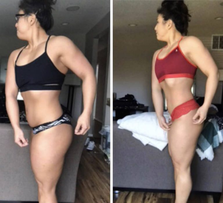 Client transformation before and after fitness journey